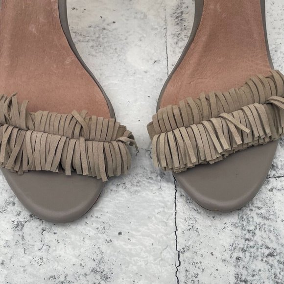 Joie Women Heels Leather Suede Upper Fringe Pump Shoes Size 38.5 - Picture 4 of 12